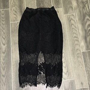 BEBE Elegant Black Lace Skirt, Size XS